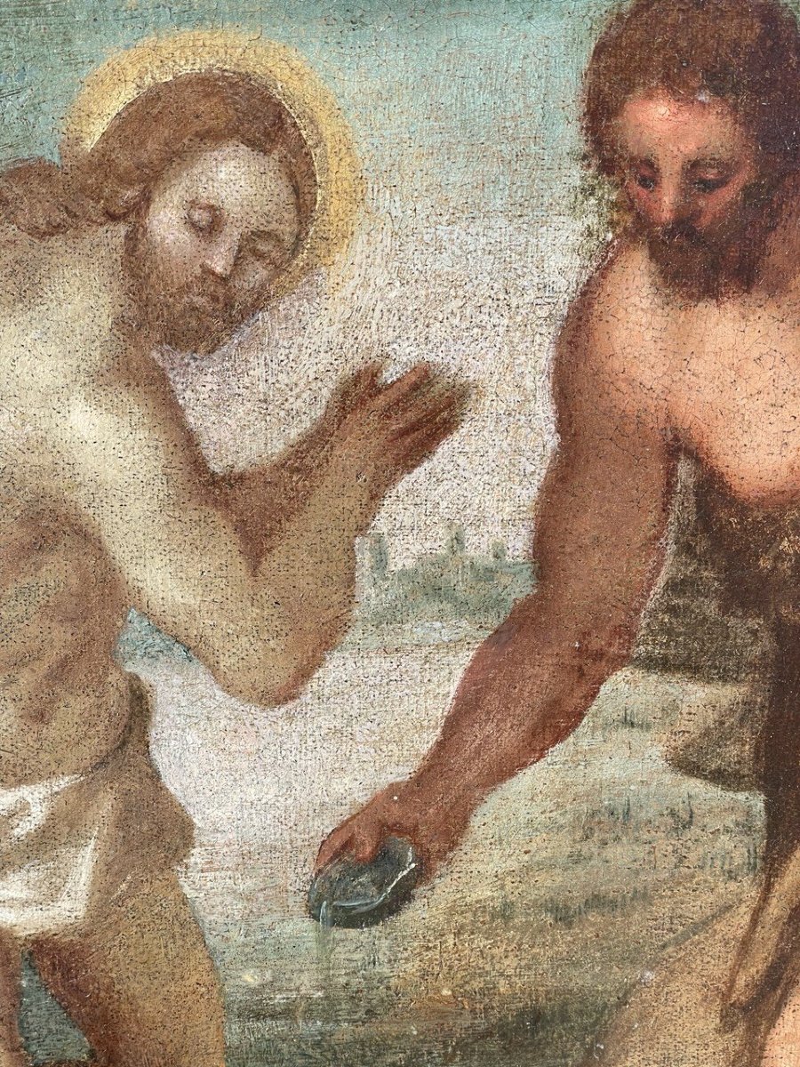 Bottega di Jacopo Palma il Giovane (Venezia 1548 - Venezia 1628) - Battesimo di Cristo.-photo-2