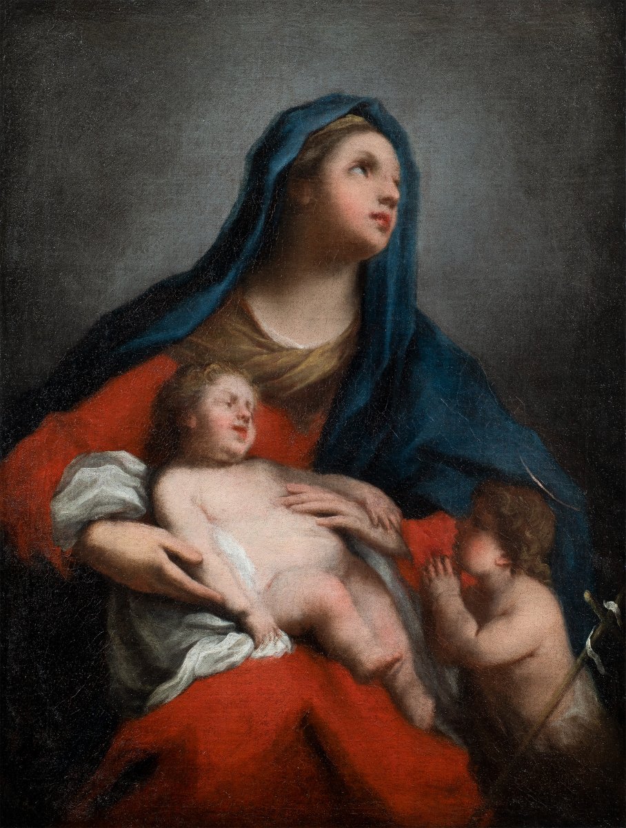 Jacopo Amigoni (Venezia 1682 - Madrid 1752) - Madonna con Bambino e San Giovannino.-photo-2