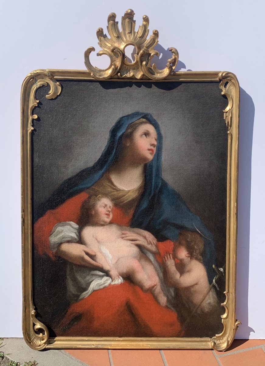 Jacopo Amigoni (Venezia 1682 - Madrid 1752) - Madonna con Bambino e San Giovannino.-photo-1