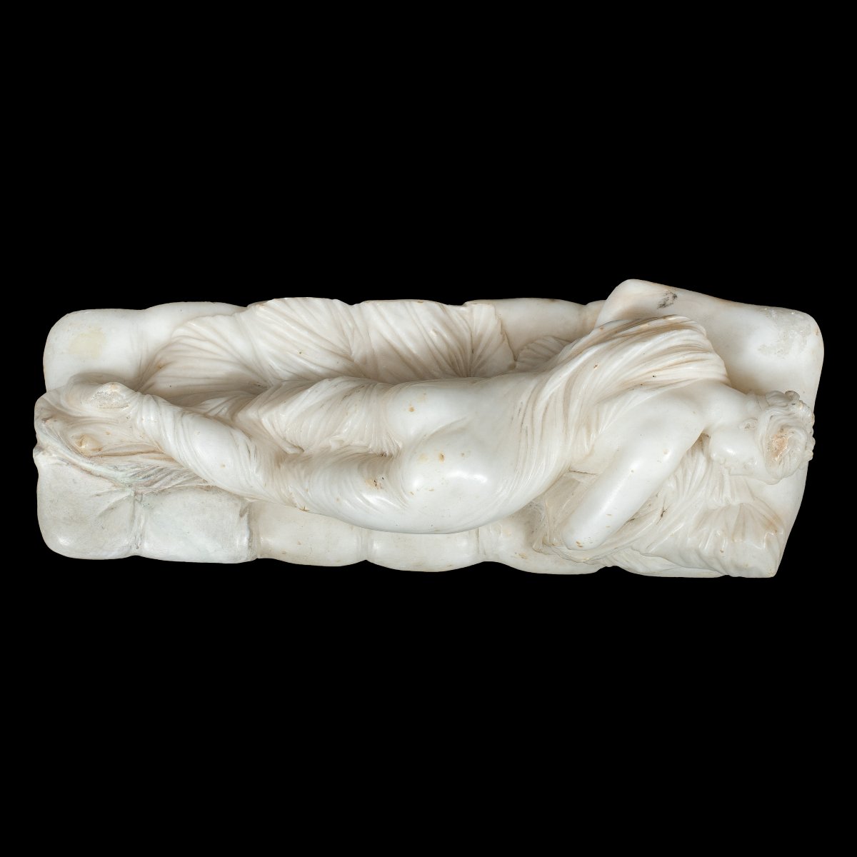 Scultore italiano (XIX sec.) - Fanciulla distesa.-photo-2