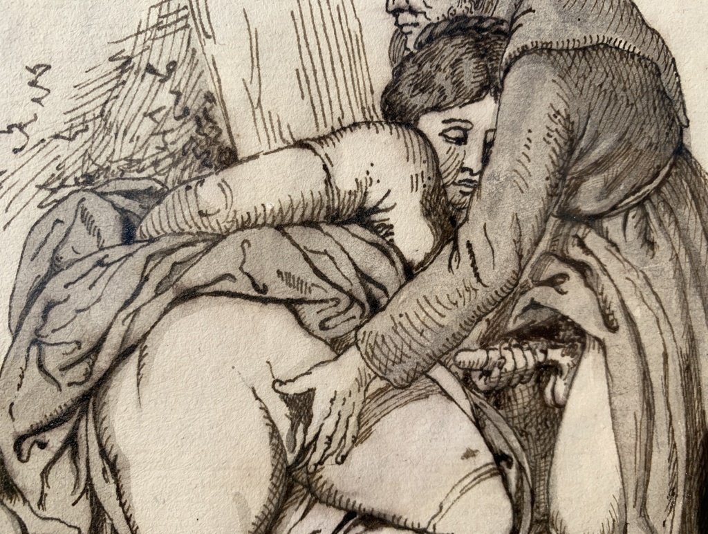 Pittore francese (XIX sec.) - Scena erotica.-photo-4