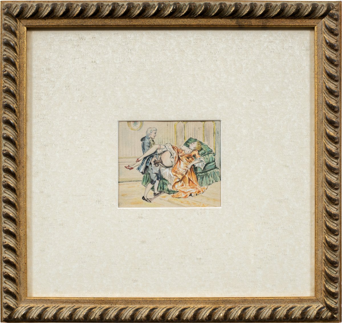 Pittore francese (XIX-XX sec.) - Scena erotica.-photo-2