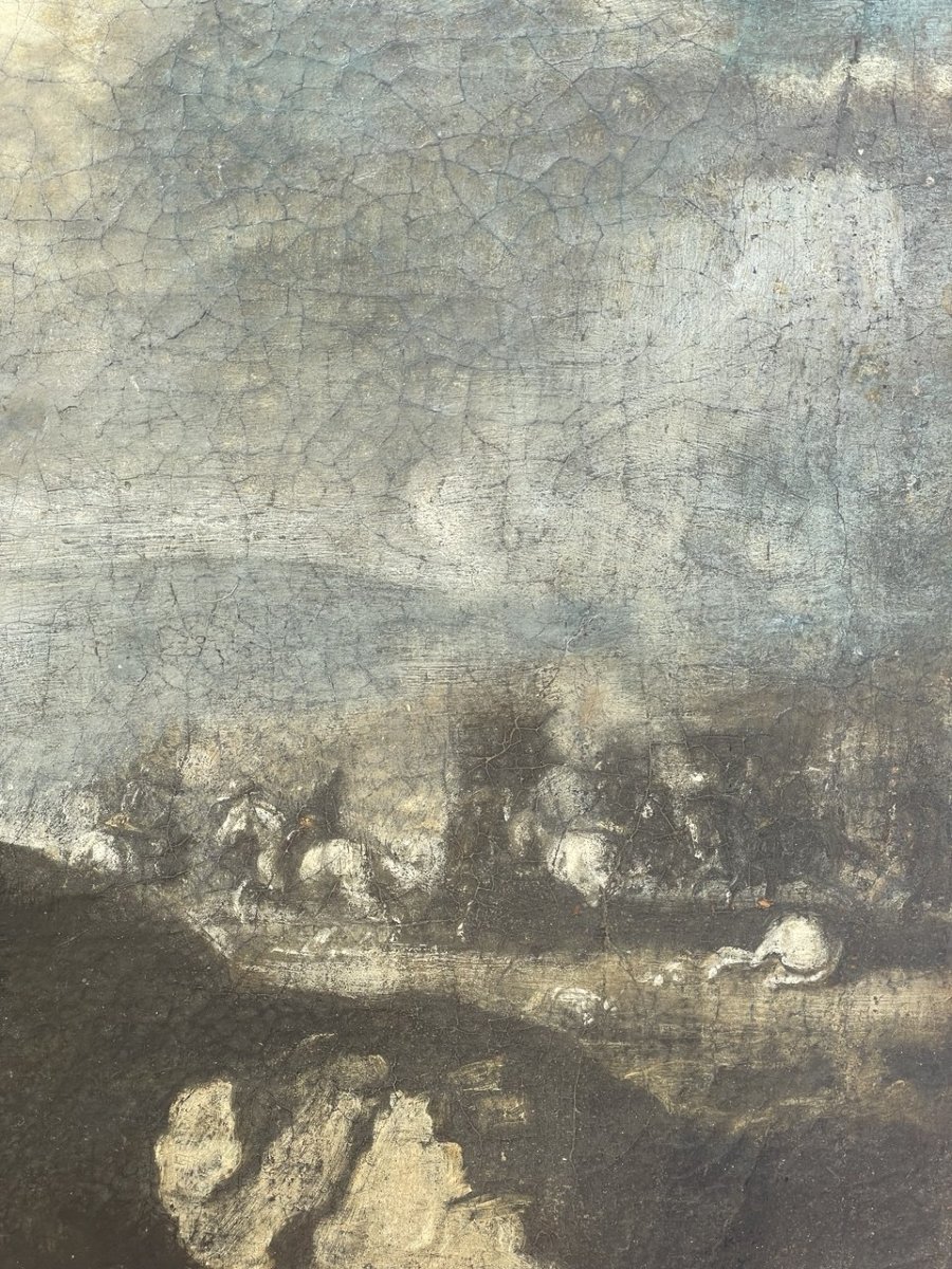 Cerchia di Jacques Courtois, detto il Borgognone (Saint-Hyppolite 1621-Roma 1676) - Battaglia.-photo-1
