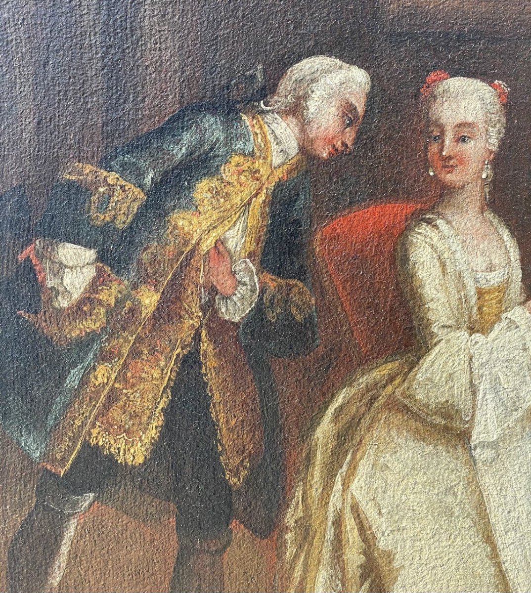 Bottega di Pietro Longhi (Venezia 1702 - Venezia 1785) - La dichiarazione d'amore.-photo-1