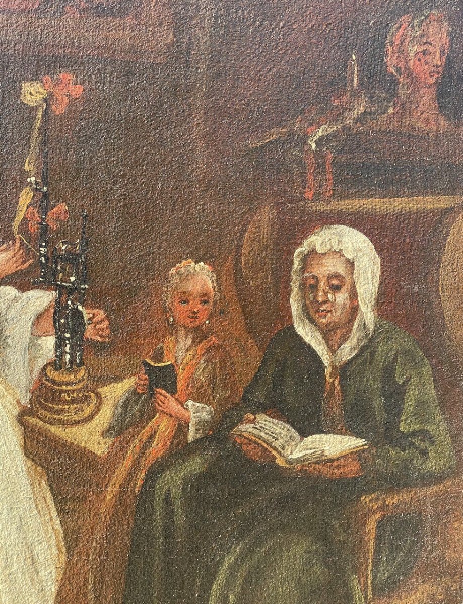 Bottega di Pietro Longhi (Venezia 1702 - Venezia 1785) - La dichiarazione d'amore.-photo-2