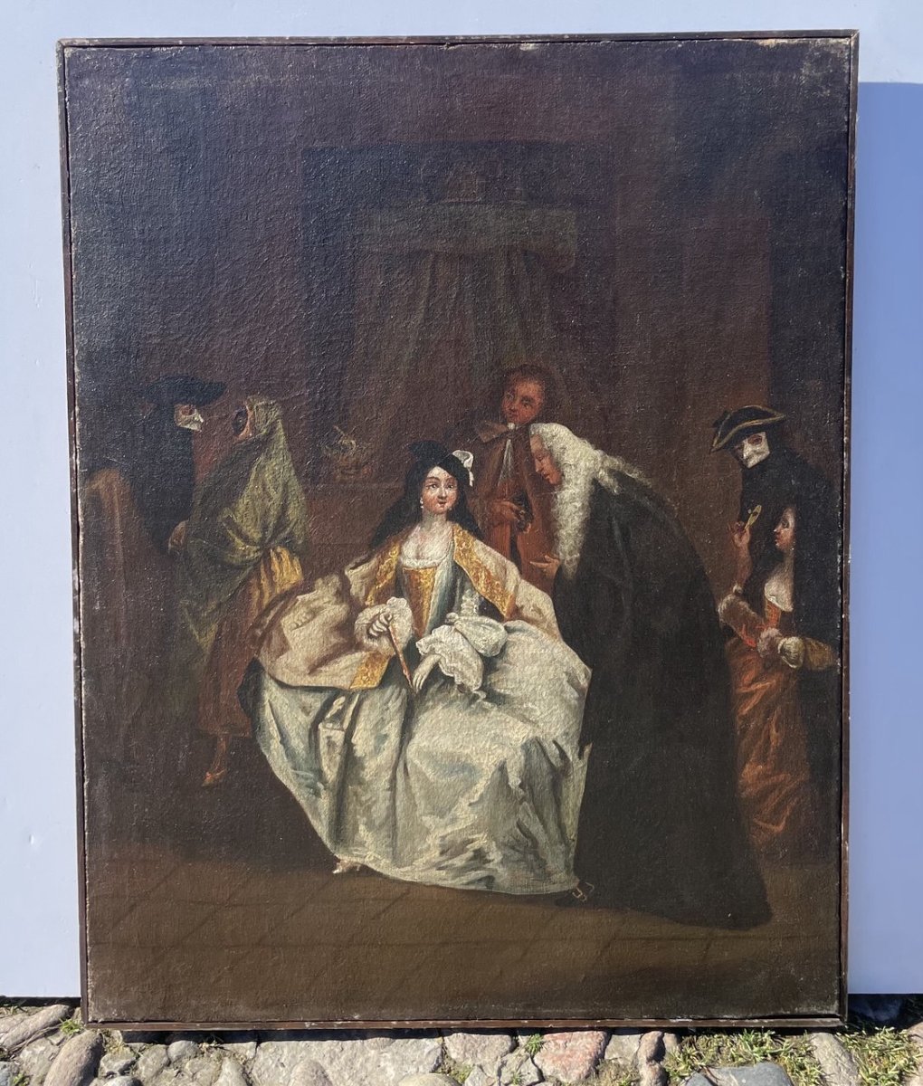Bottega di Pietro Longhi (Venezia 1702-Venezia 1785) - L'incontro del procuratore con la moglie-photo-4