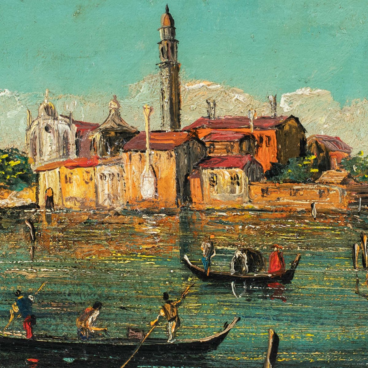 Pittore veneziano (XIX-XX secolo) — Venezia, veduta dell'Isola di San Michele. -photo-2