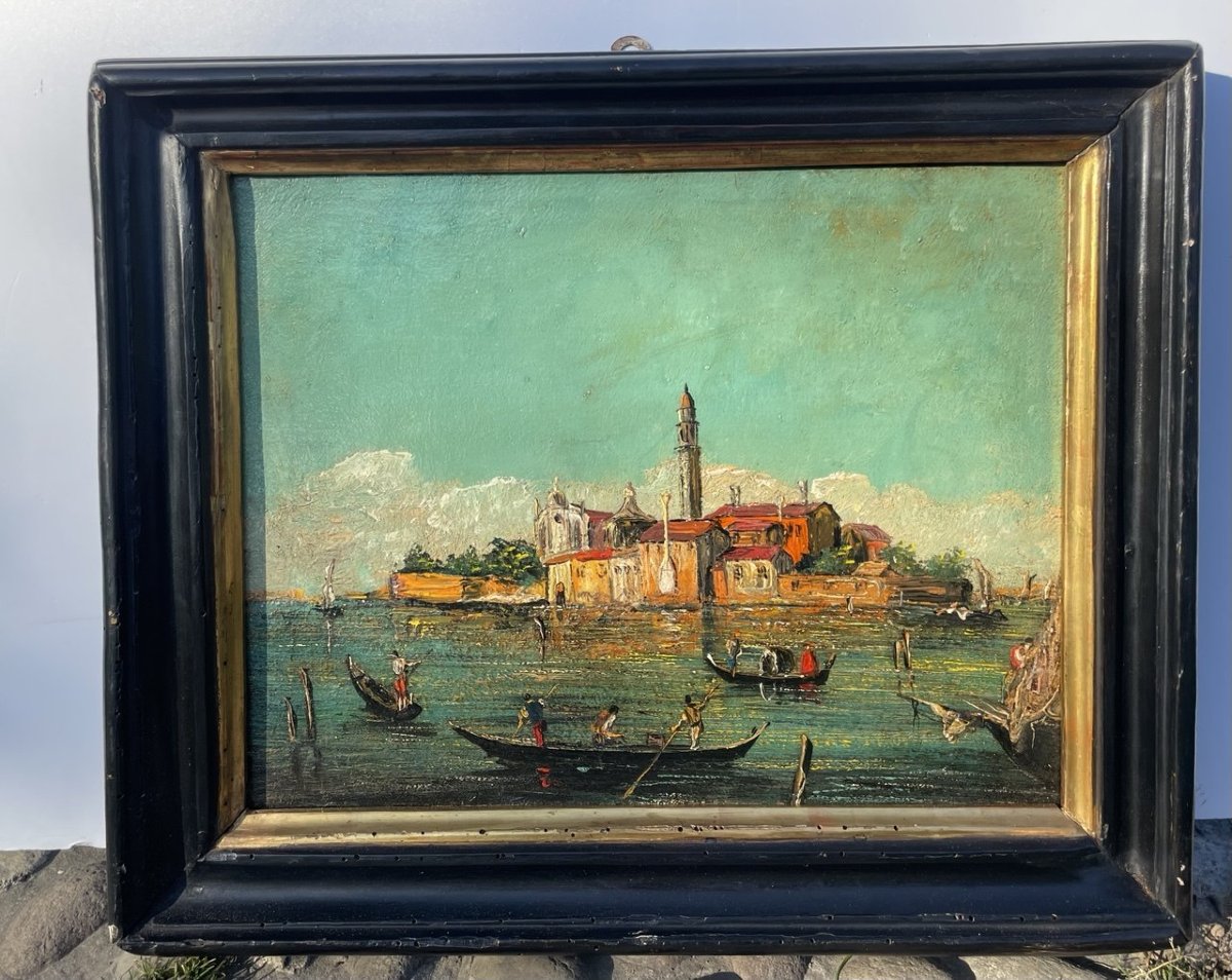 Pittore veneziano (XIX-XX secolo) — Venezia, veduta dell'Isola di San Michele. -photo-4
