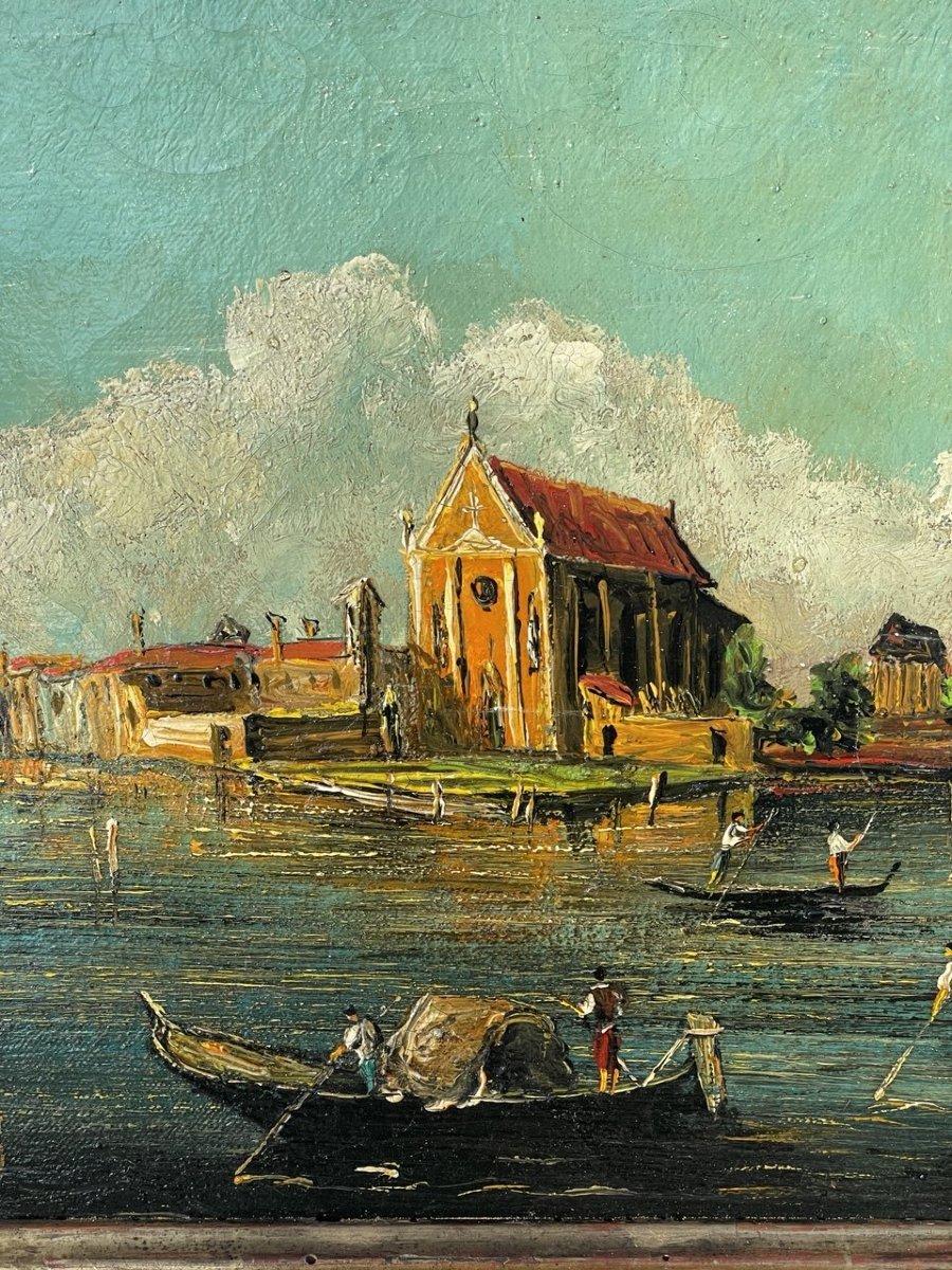Pittore veneziano (XIX-XX secolo) — Venezia, veduta dell'Isola di San Cristoforo della Pace. -photo-1