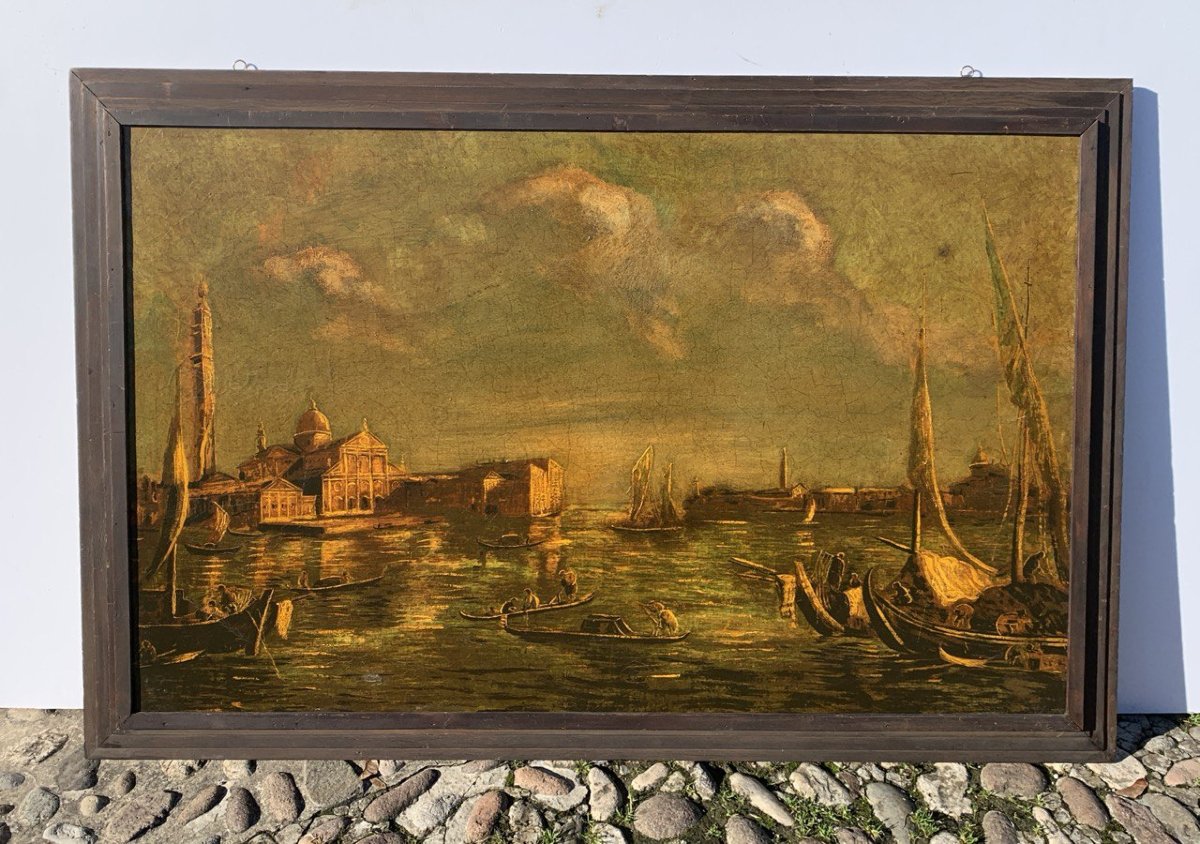Seguace di Francesco Guardi (Venezia 1712 - Venezia 1793) - Venezia, veduta bacino San Marco.-photo-4