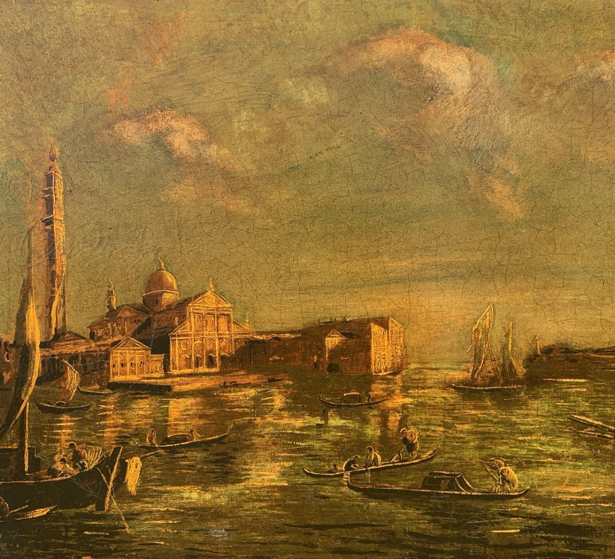 Seguace di Francesco Guardi (Venezia 1712 - Venezia 1793) - Venezia, veduta bacino San Marco.-photo-1