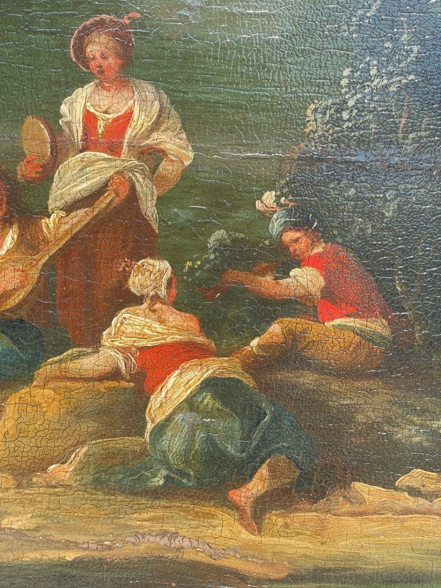 Pittore veneto (XVIII secolo) - Scena di festa campestre.-photo-1