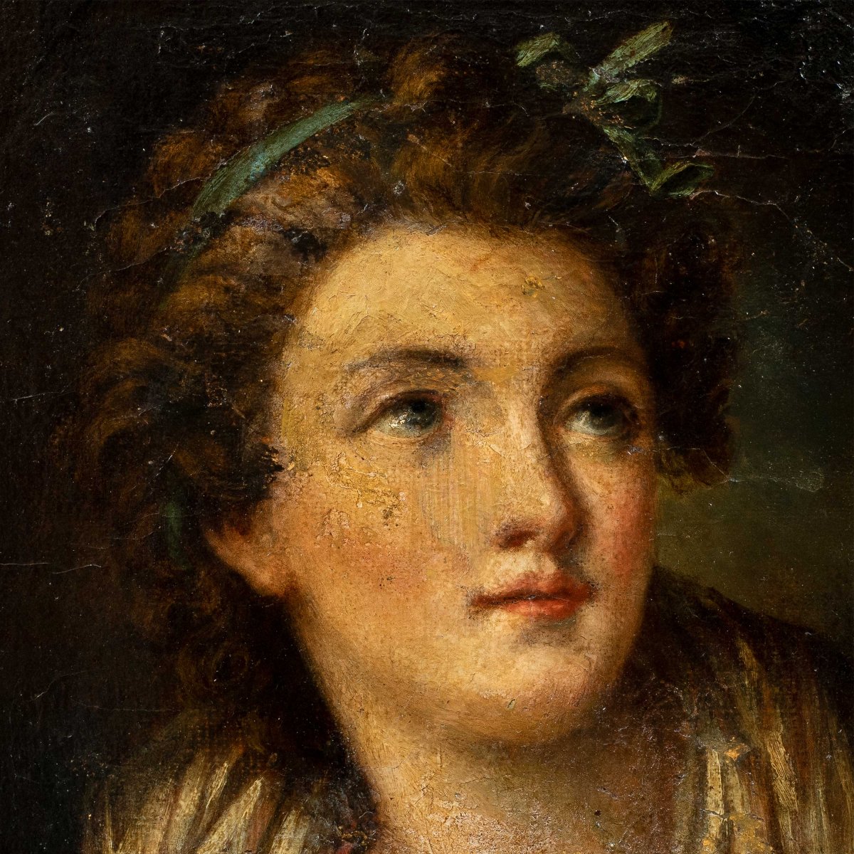 Cerchia di Jean-Baptiste Greuze (Tournus, 1725 – Parigi, 1805) - Ritratto di giovane dama.-photo-2