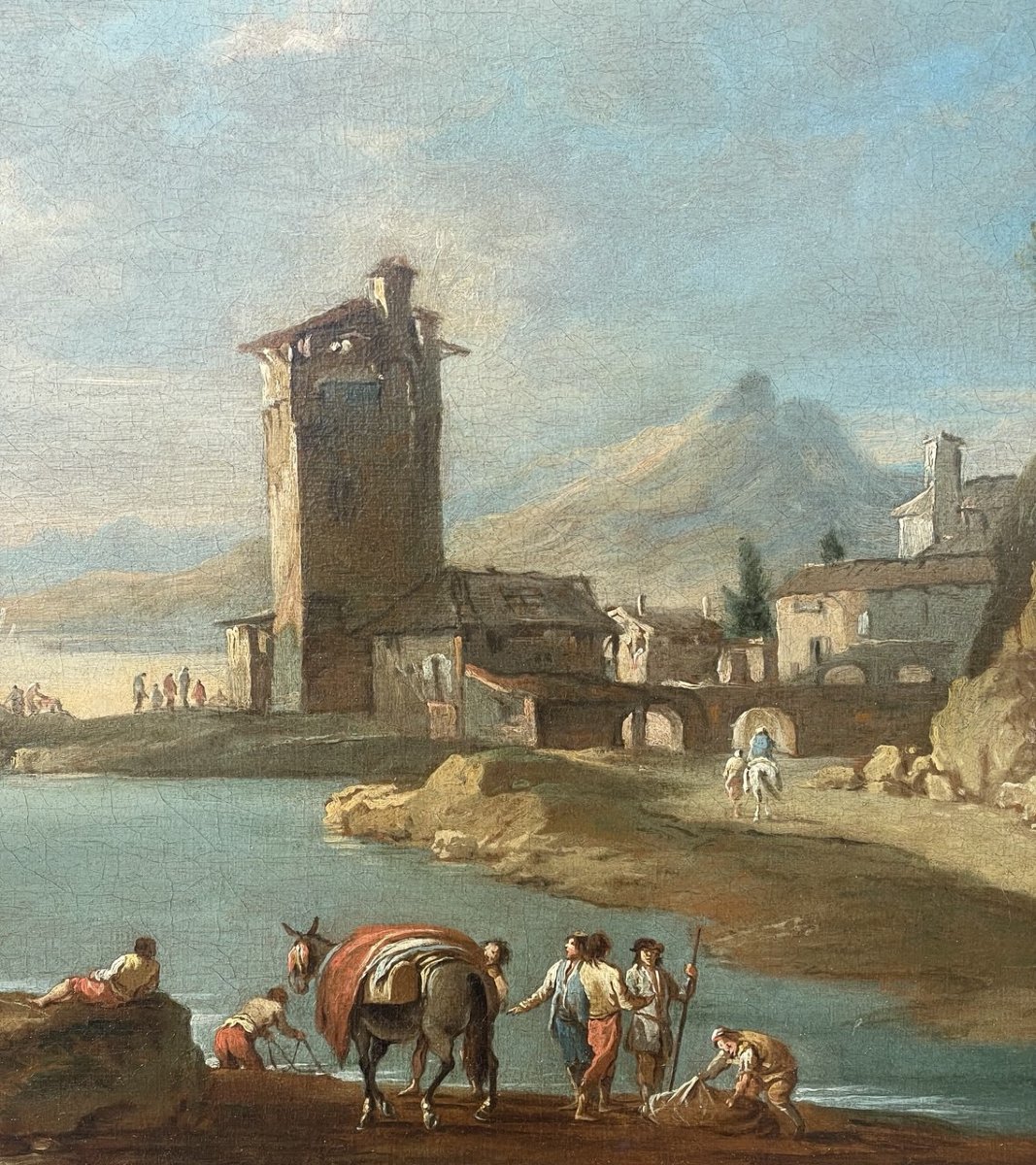 Attribuito a Francesco Simonini (Parma 1686 - Venezia 1753) - Paesaggio portuale.-photo-2