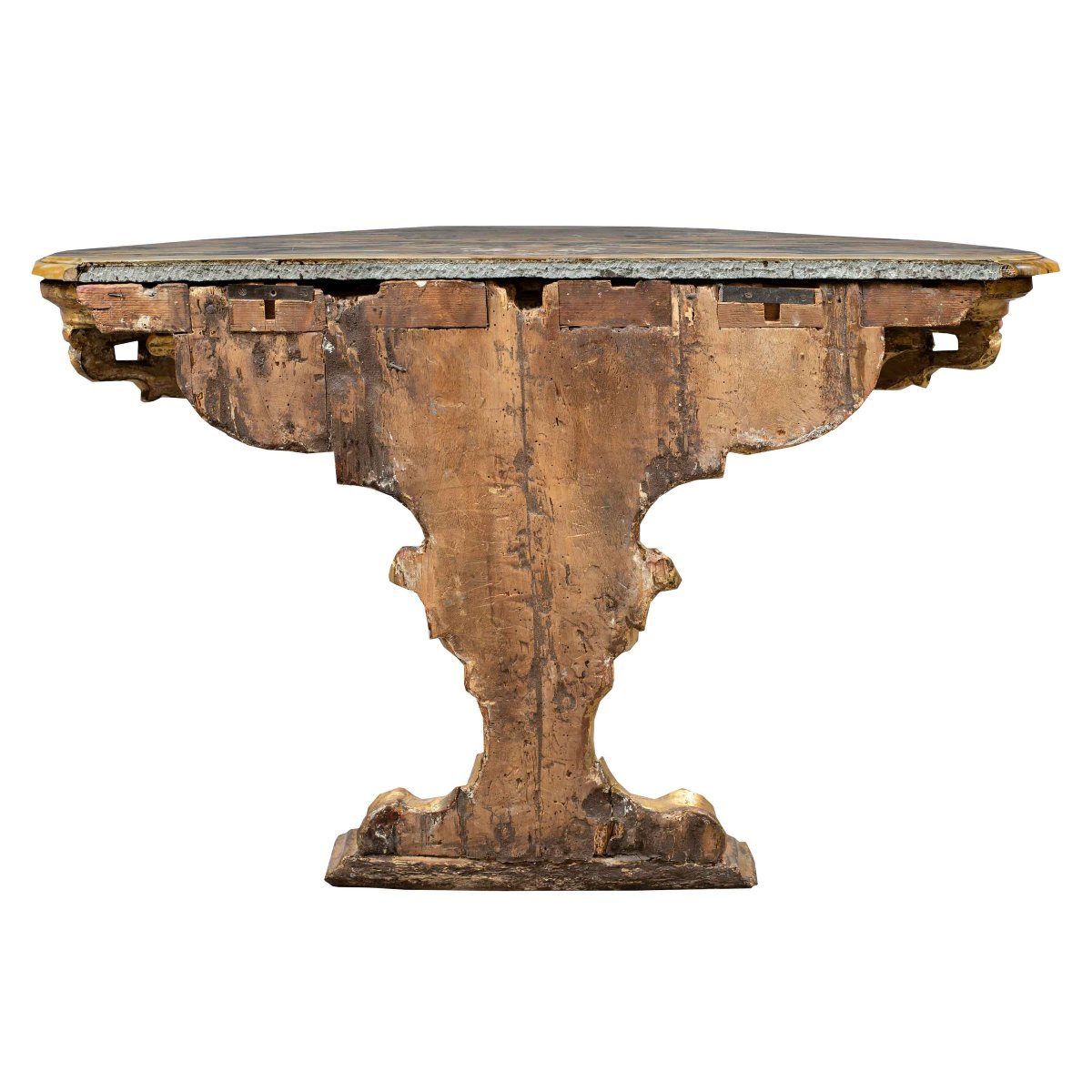 Consolle in legno intagliato e dorato con piano in marmo. Firenze, XVII-XVIII secolo.-photo-4