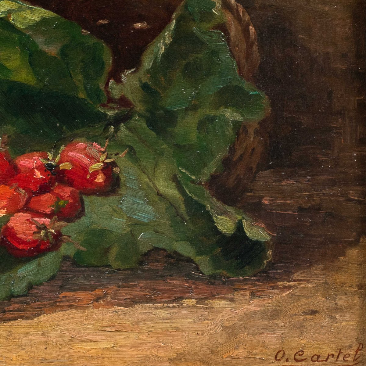 Octave Cartel (Belga, 1884 - 1944) - Natura morta di fragole.-photo-2