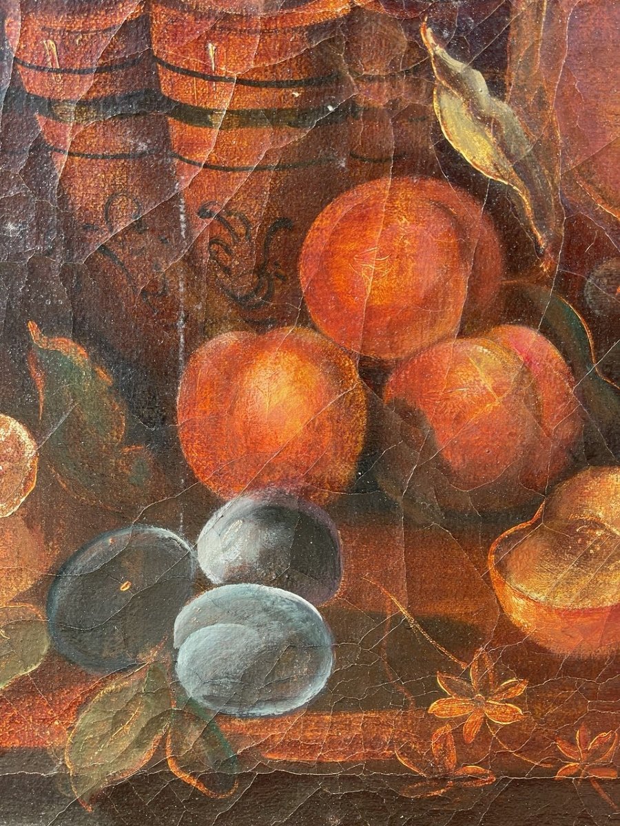 Pittore italiano (XIX sec.) - Natura morta di frutta.-photo-1