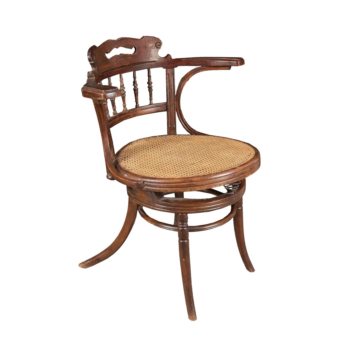 Poltroncina da ufficio in legno curvato e intagliato - Jacob & Josef Kohn, Vienna 1903/1904.-photo-2