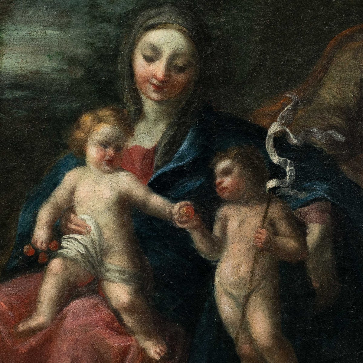 Pittore italiano (XVIII secolo) - Sacra Famiglia con san Giovannino.-photo-2