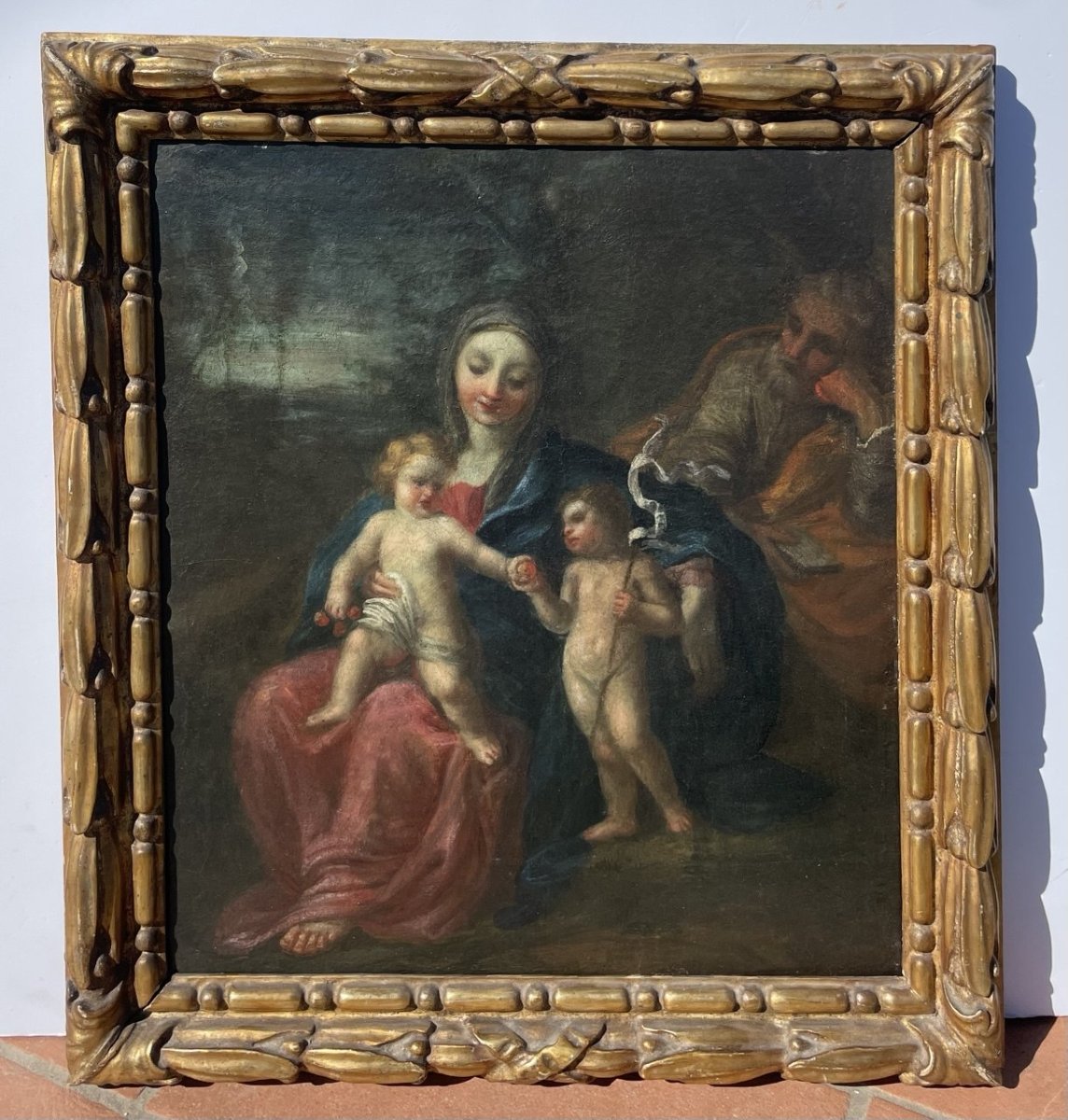 Pittore italiano (XVIII secolo) - Sacra Famiglia con san Giovannino.-photo-4