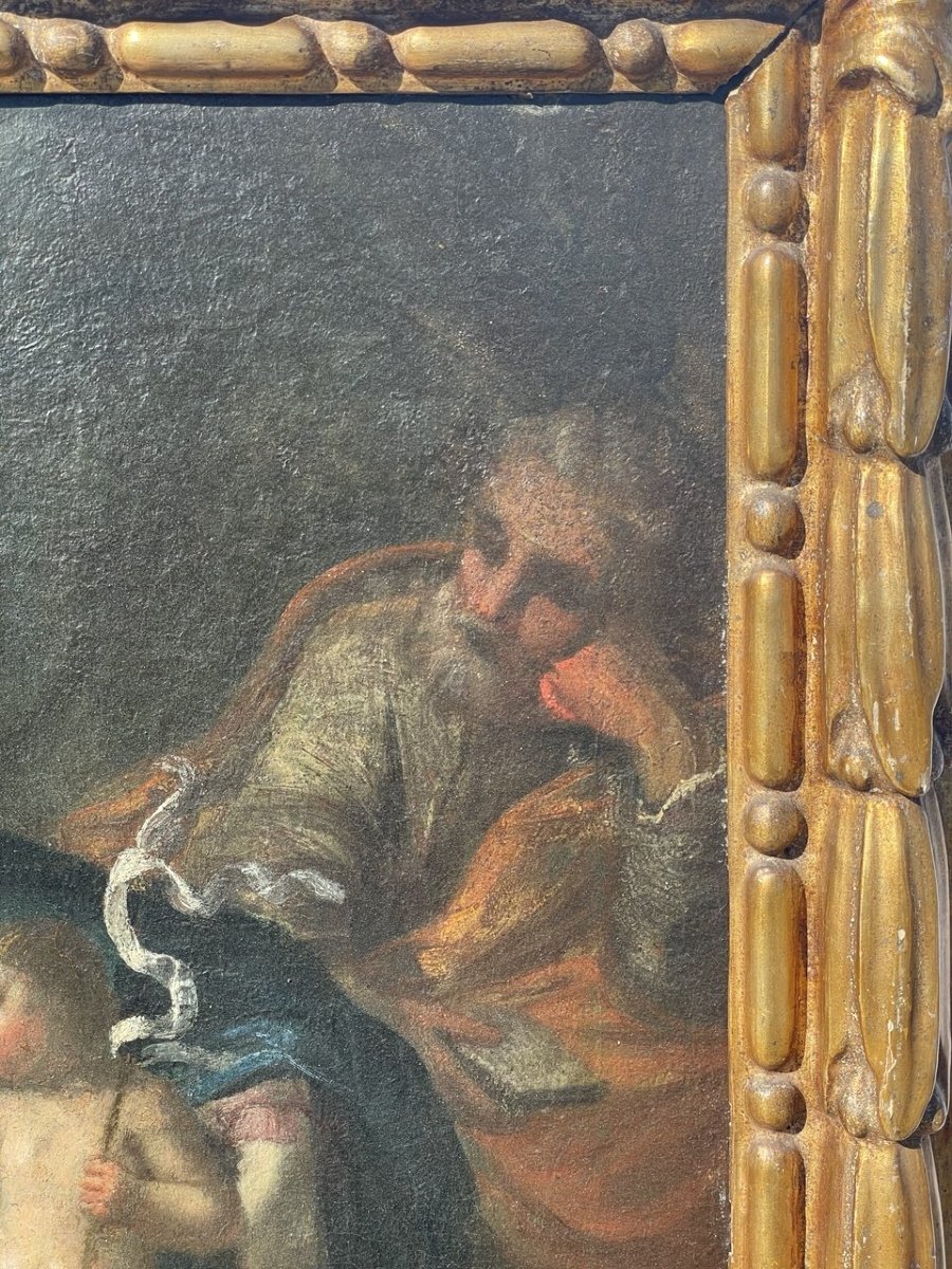Pittore italiano (XVIII secolo) - Sacra Famiglia con san Giovannino.-photo-1