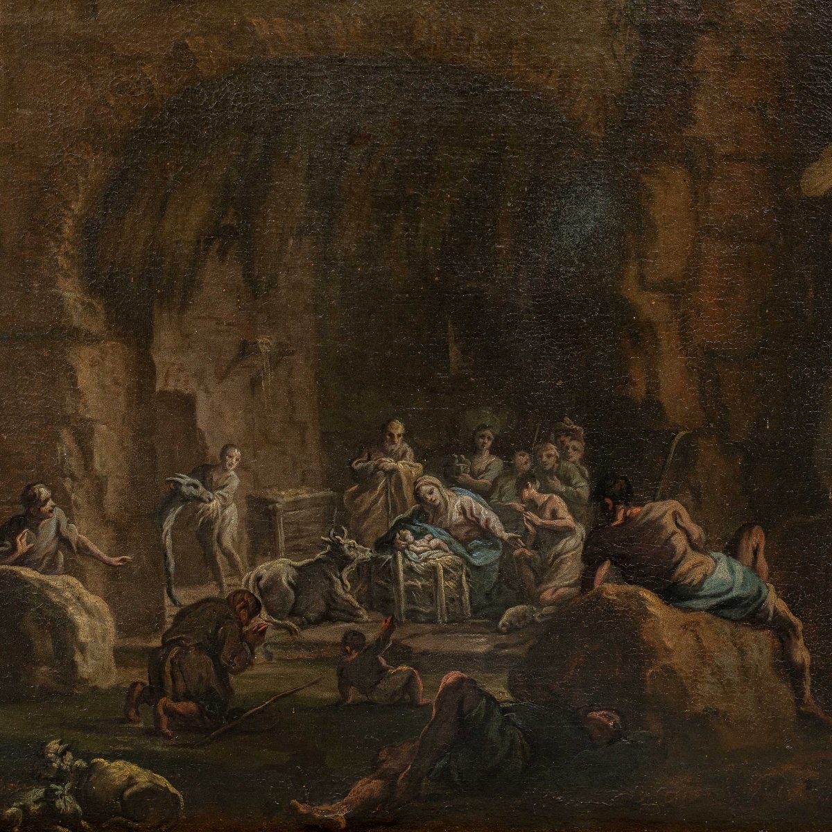 Clemente Spera (Novara 1661 - Milano 1742) - Adorazione dei pastori in un paesaggio con rovine.-photo-2