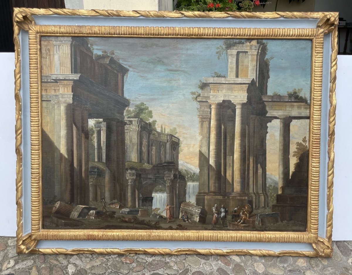 Pietro Paltronieri, detto il Mirandolese ( XVIII sec. ) - Capriccio architettonico.-photo-1
