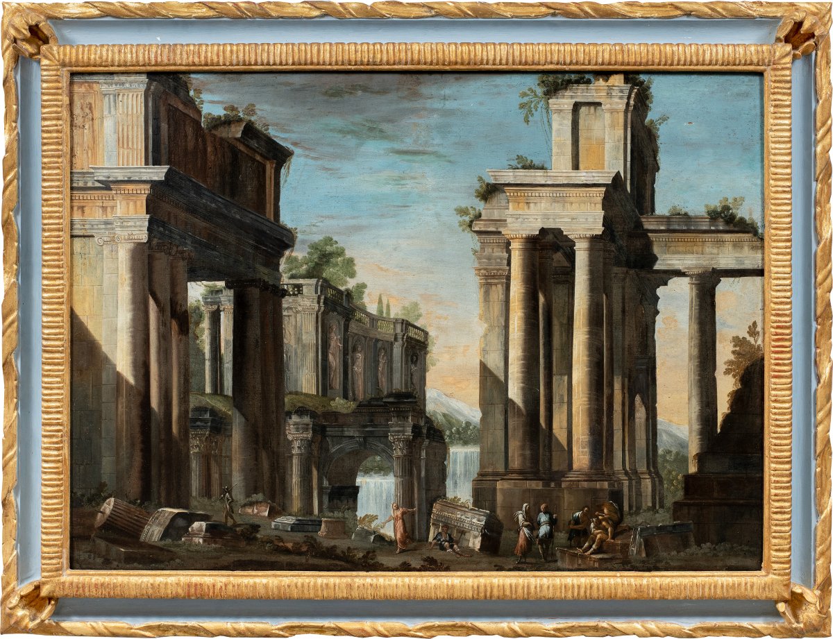 Pietro Paltronieri, detto il Mirandolese ( XVIII sec. ) - Capriccio architettonico.