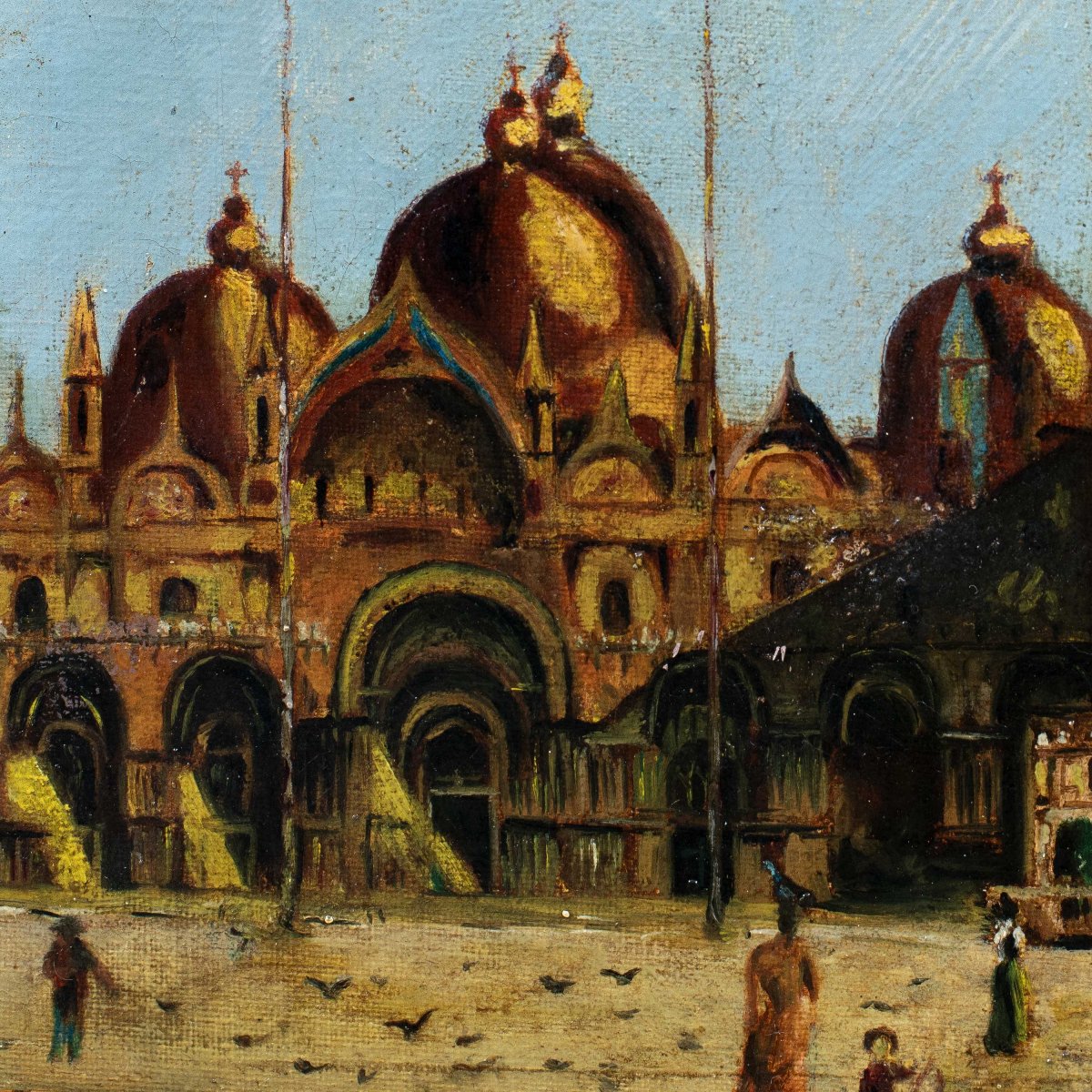 Pittore veneziano (fine XIX - inizi XX secolo) - Venezia, veduta di Piazza San Marco.-photo-3