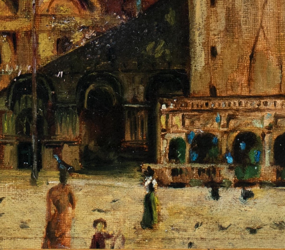 Pittore veneziano (fine XIX - inizi XX secolo) - Venezia, veduta di Piazza San Marco.-photo-4