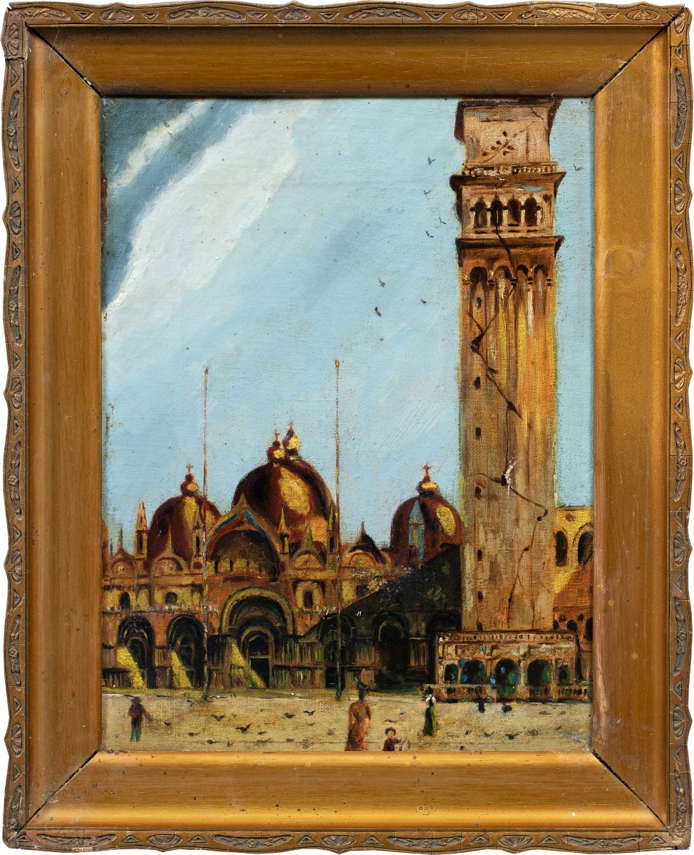 Pittore veneziano (fine XIX - inizi XX secolo) - Venezia, veduta di Piazza San Marco.