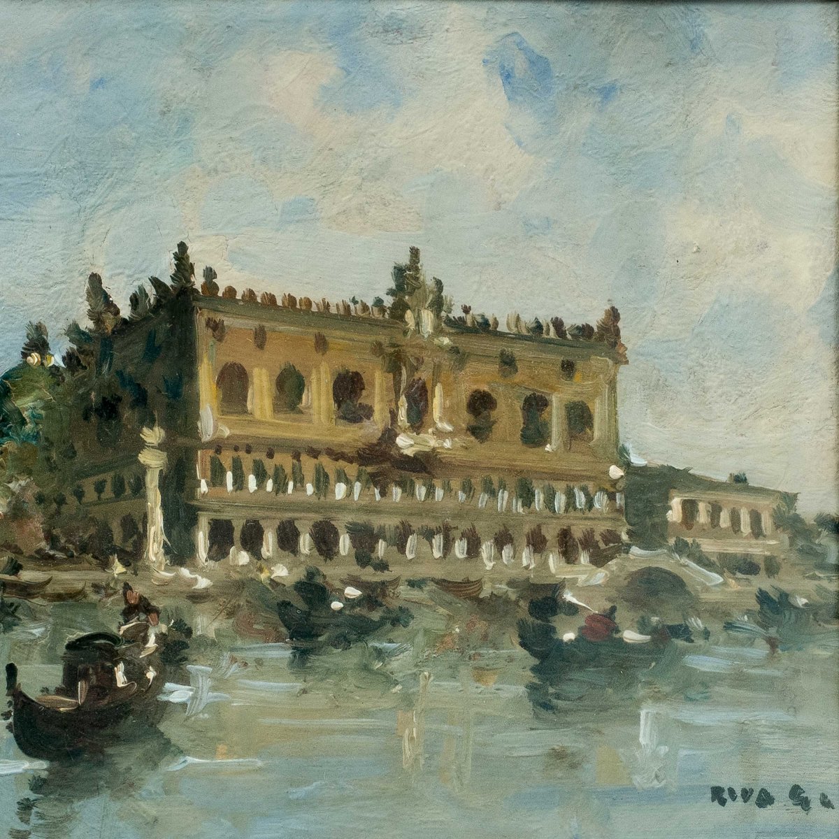 Giovanni Riva (Torino 1890 - Torino 1973) - Venezia, veduta del bacino di San Marco.-photo-2