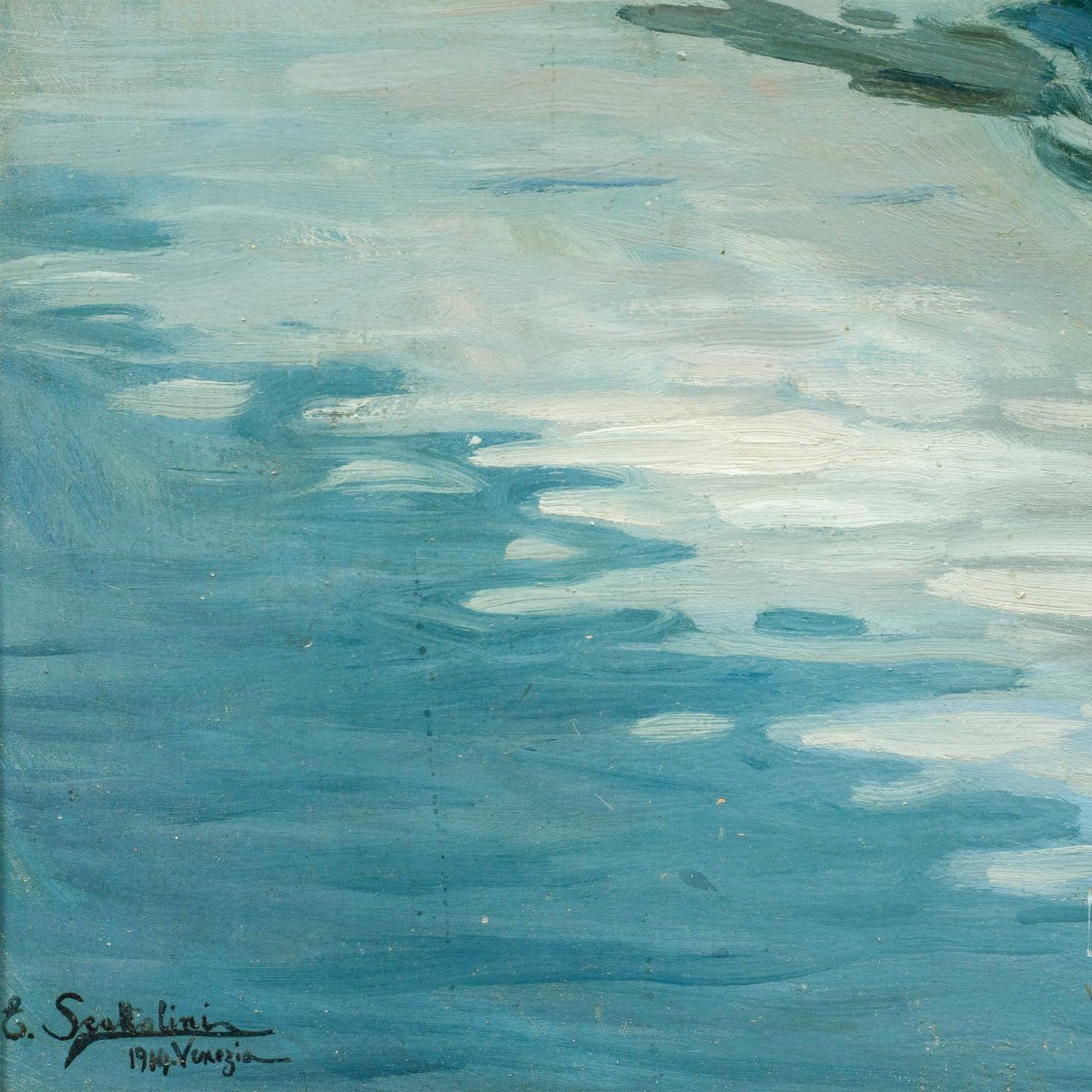E. Scattolini (attivo a Venezia agli inizi del XX) - Barche da pesca nella laguna Burano.-photo-3