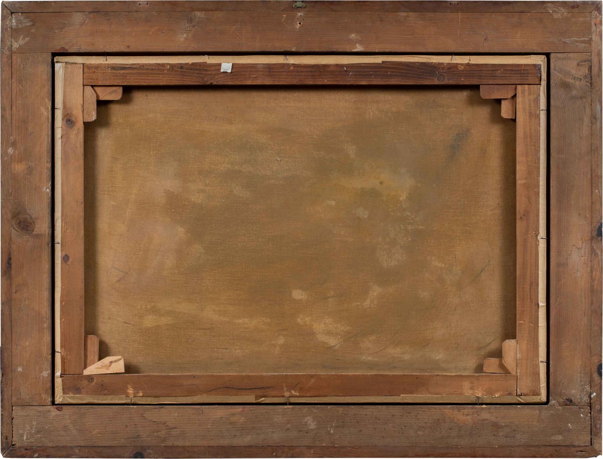 Vittorio Antonio Cargnel (Venezia 1872 - Milano 1931) - Paesaggio con borgo e figure.-photo-4