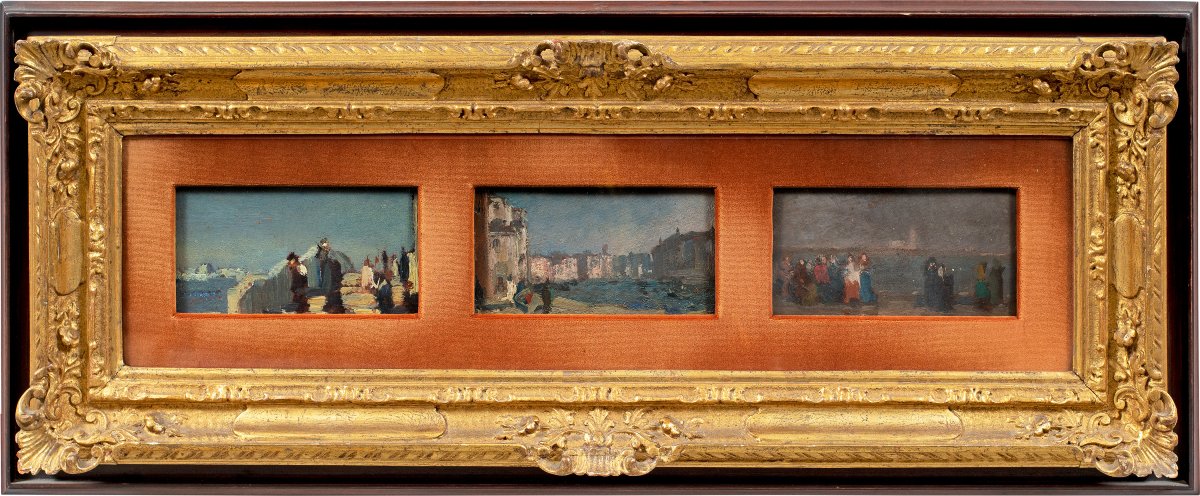 Beppe Ciardi (Venezia 1875 - Quinto di Treviso 1932) - Trittico di vedute veneziane.