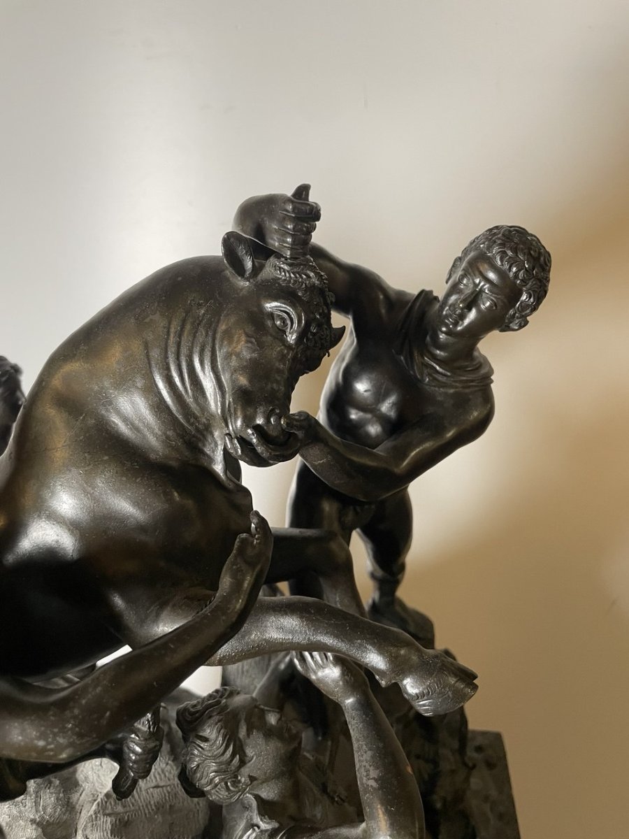 Gruppo scultoreo in bronzo - Il Toro Farnese (Supplizio di Dirce) - Roma, XIX secolo.-photo-2