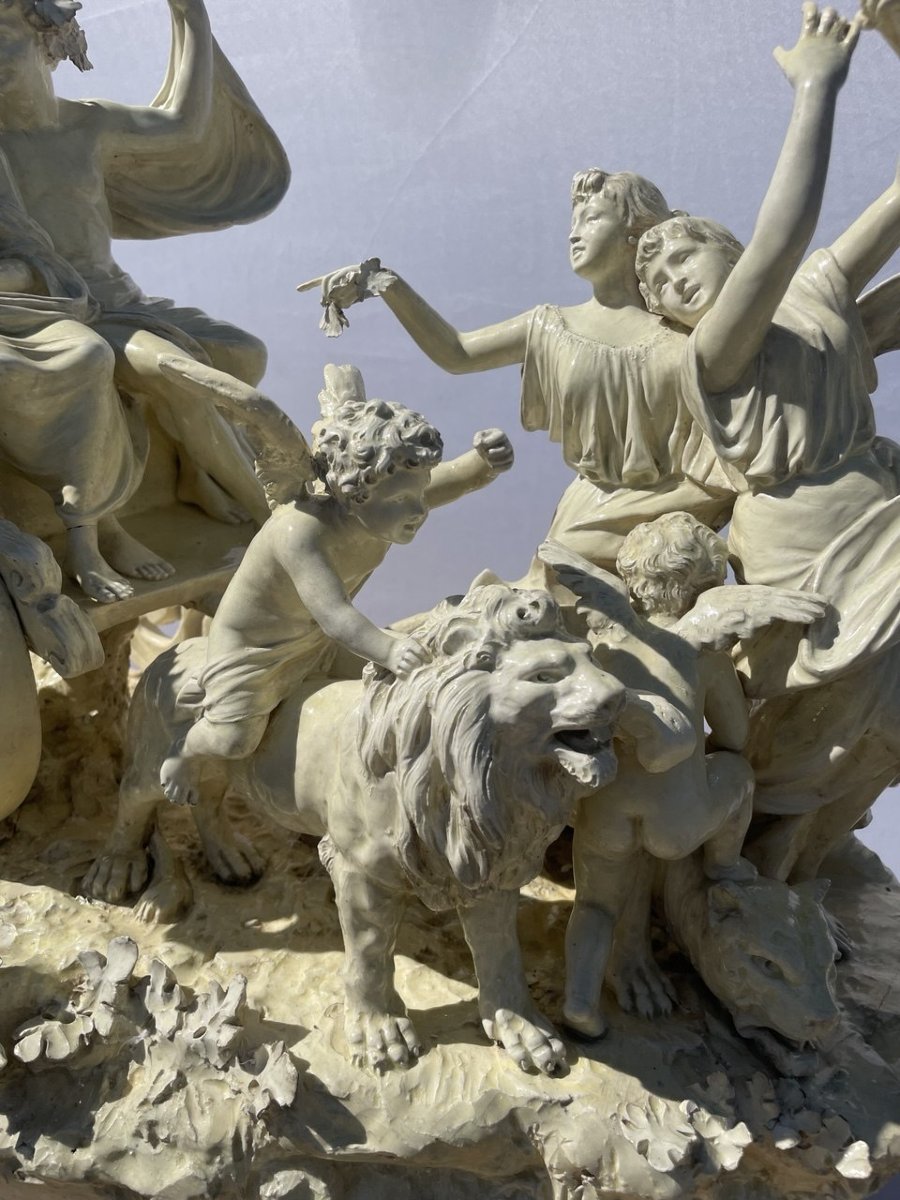 Gruppo scultoreo in terraglia bianca - Il Trionfo di Bacco e Arianna - XIX.-photo-3