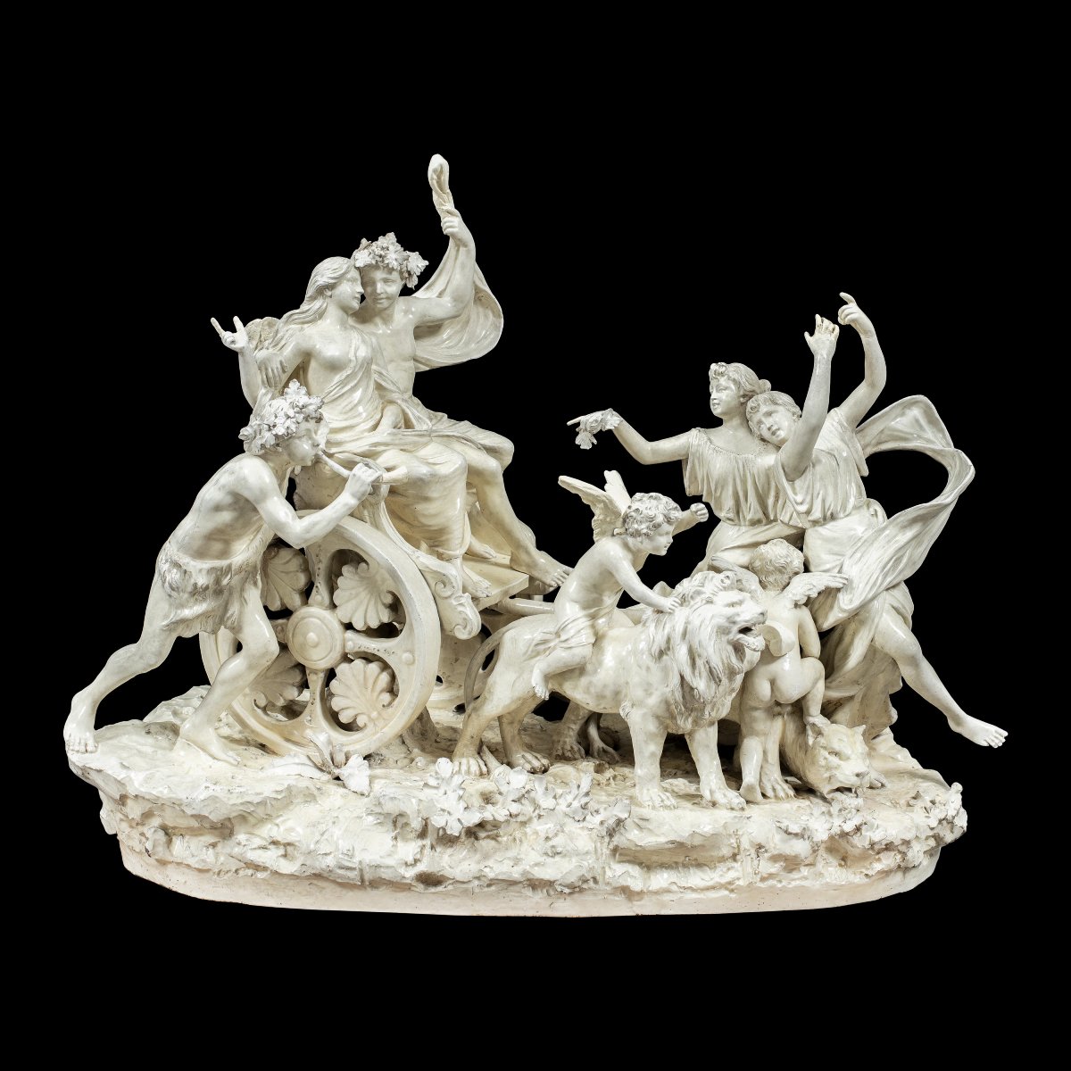 Gruppo scultoreo in terraglia bianca - Il Trionfo di Bacco e Arianna - XIX.