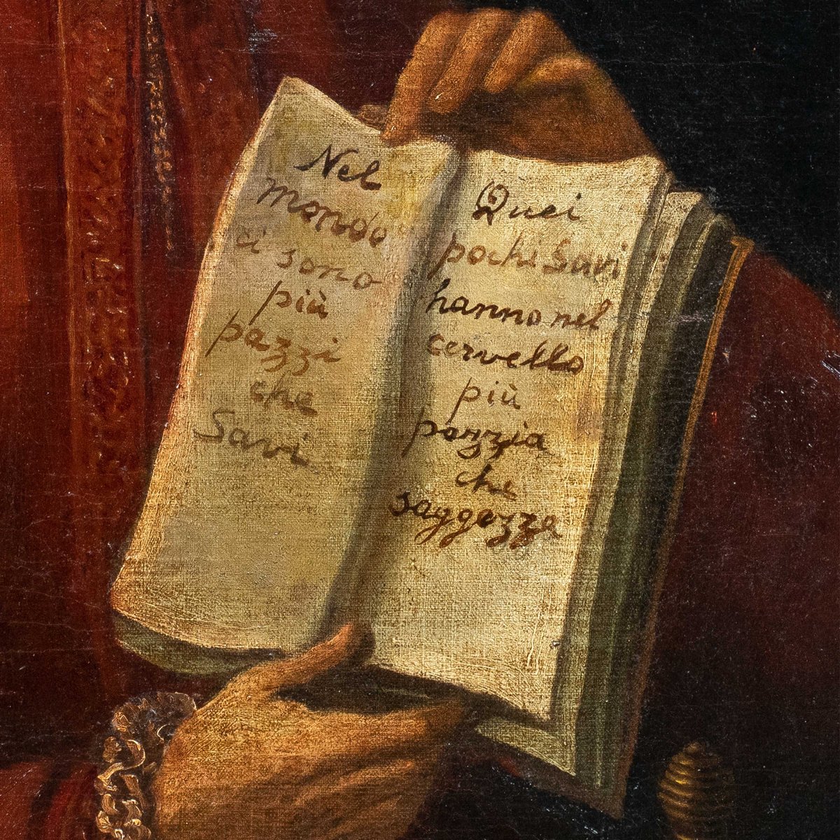 Pittore italiano (seconda metà XVIII secolo) - Ritratto di anziano con aforisma.-photo-2
