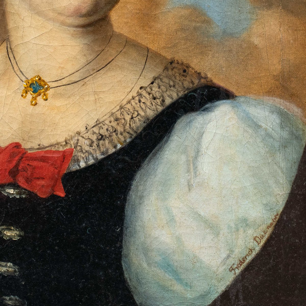 Frederick Dielman (Hannover 1847 - Washington 1935) - Ritratto di donna.-photo-2
