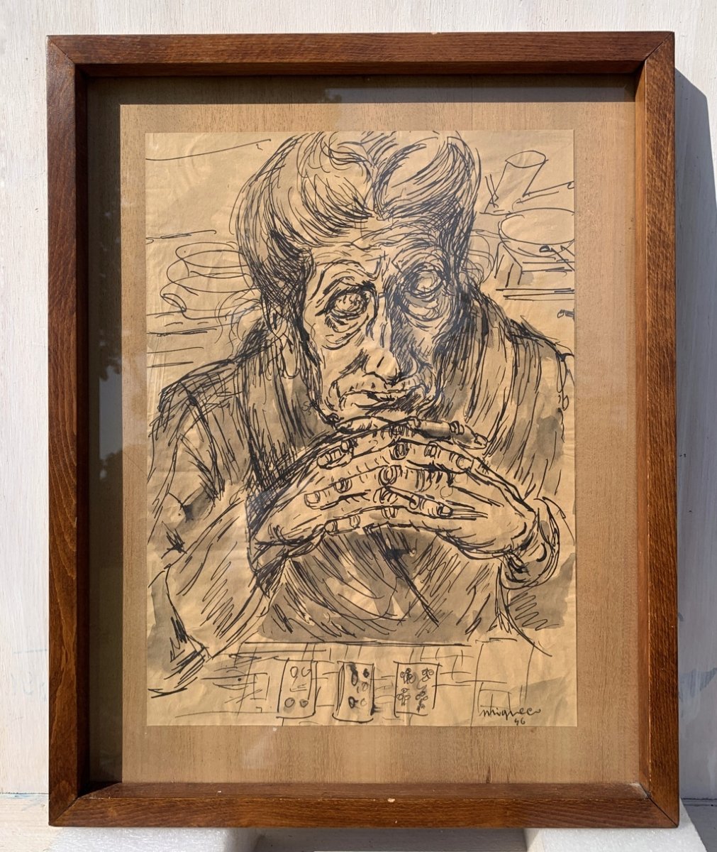 Giuseppe Migneco (Messina 1903 - Milano 1997) - La cartomante.-photo-1