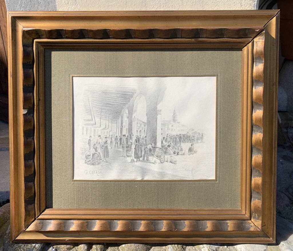 Guglielmo Ciardi (Venezia 1842 - Venezia 1917) - Mercato di Badoere.-photo-4