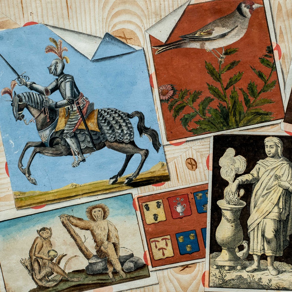 Pittore francese (XIX secolo) - Trompe l'oeil con stampe da collezione.-photo-2
