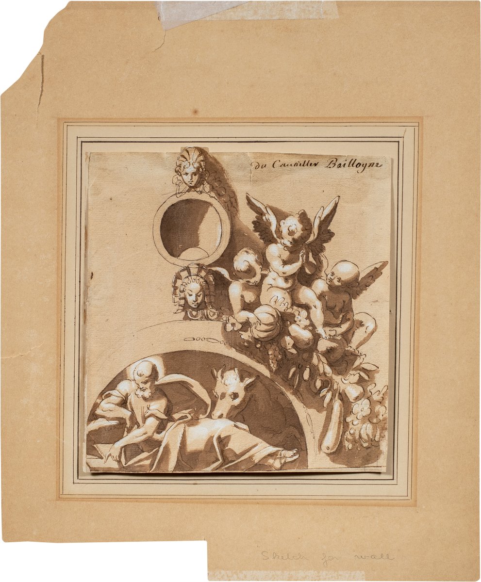 Louis Dorigny (Parigi, 1654 - Verona, 1742) - Studio per un progetto di decorazione.-photo-2