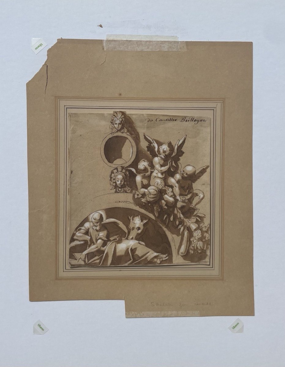Louis Dorigny (Parigi, 1654 - Verona, 1742) - Studio per un progetto di decorazione.-photo-4