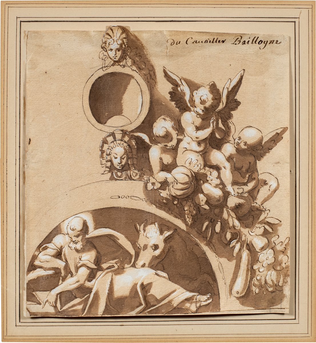 Louis Dorigny (Parigi, 1654 - Verona, 1742) - Studio per un progetto di decorazione.