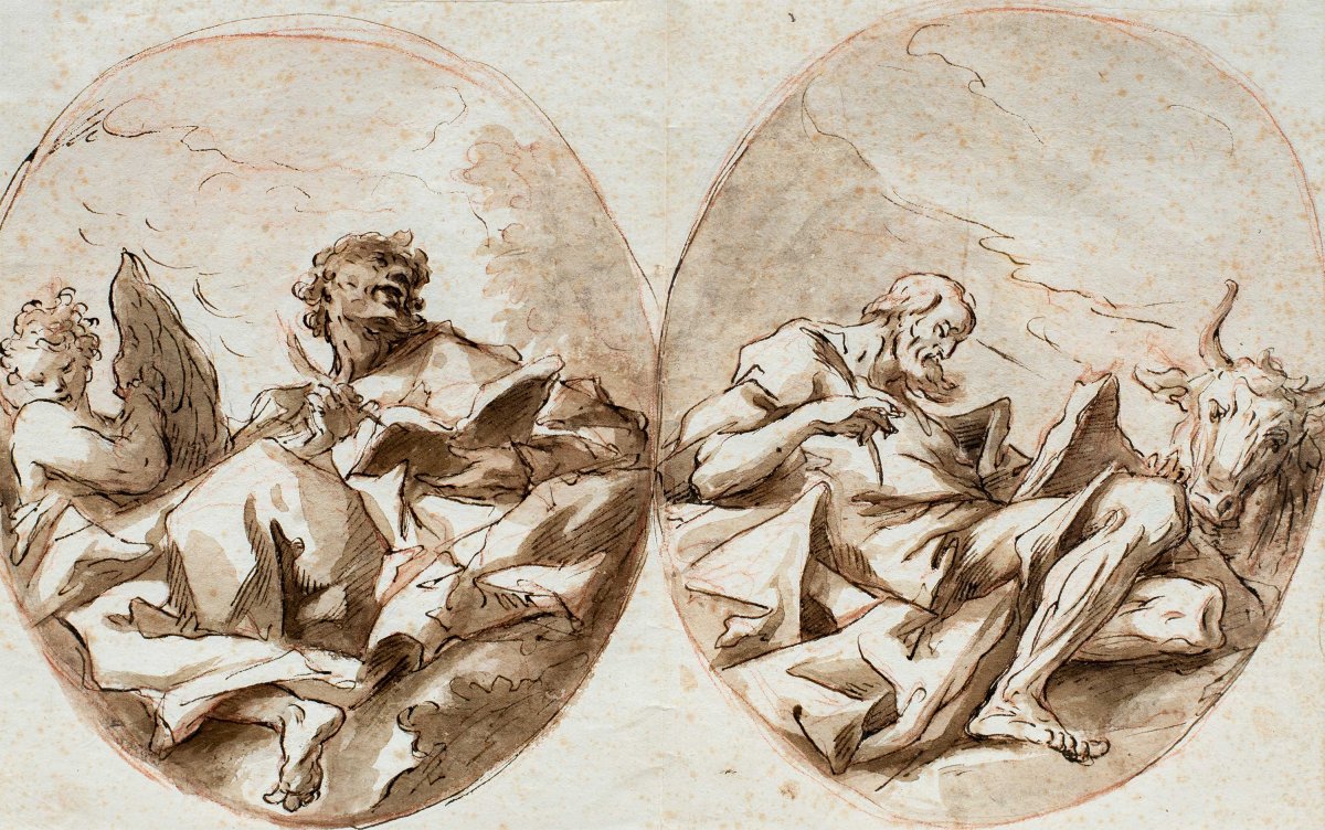 Gaspare Diziani (Belluno 1689 - Venezia 1767) - Due evangelisti.
