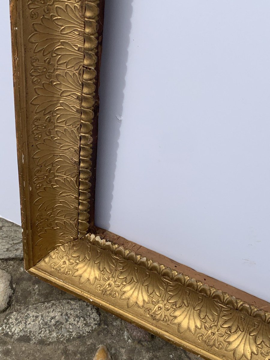 Cornice neoclassica in legno intagliato e dorato. Italia, inizio XIX secolo.-photo-2