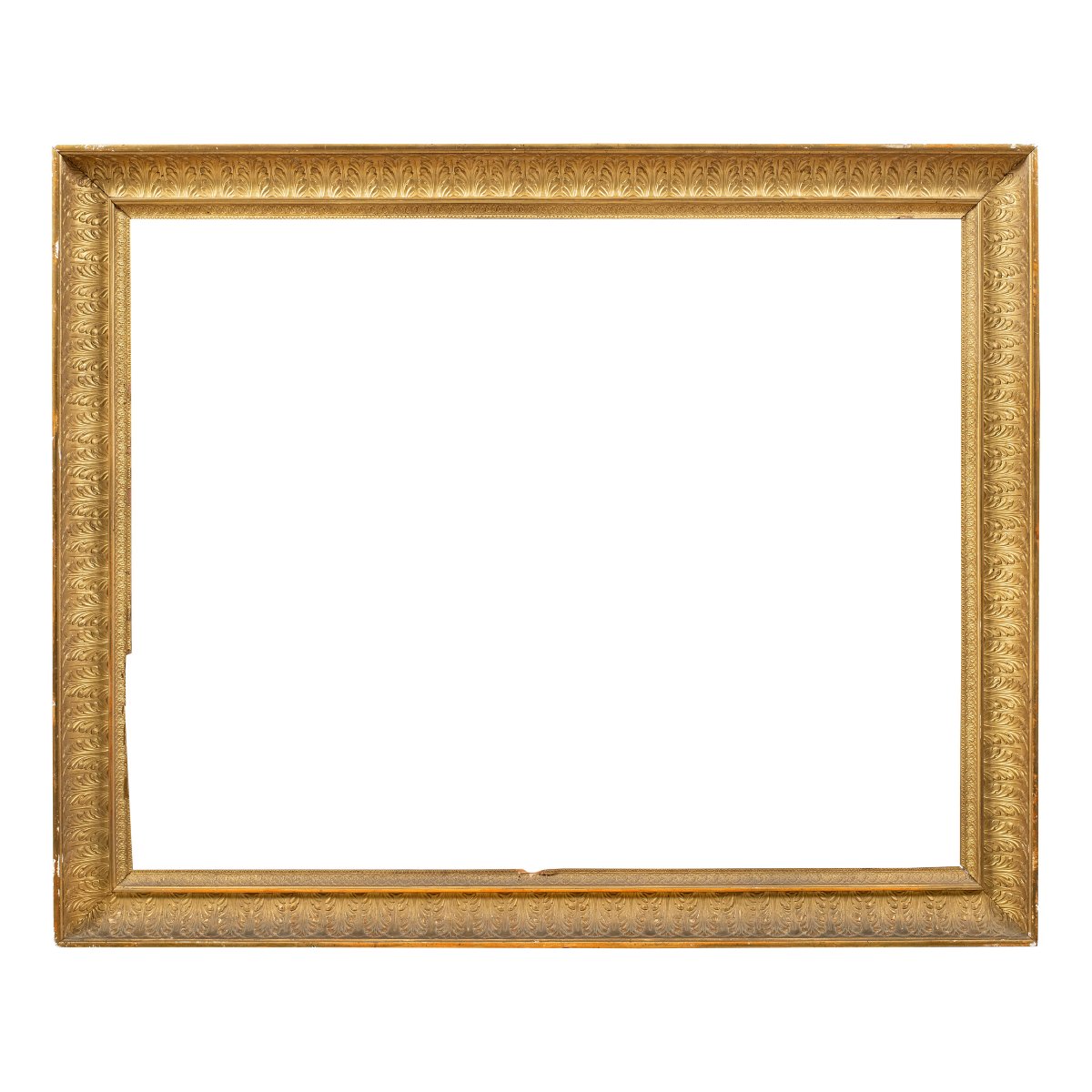 Cornice neoclassica in legno intagliato e dorato. Toscana, inizio XIX secolo.