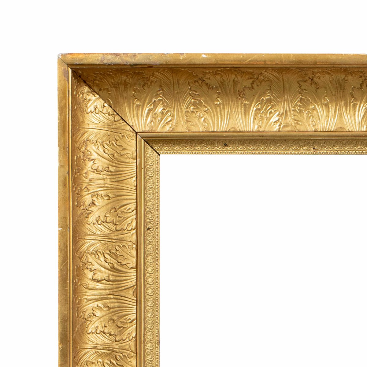 Cornice neoclassica in legno intagliato e dorato. Italia, inizio XIX secolo.-photo-2